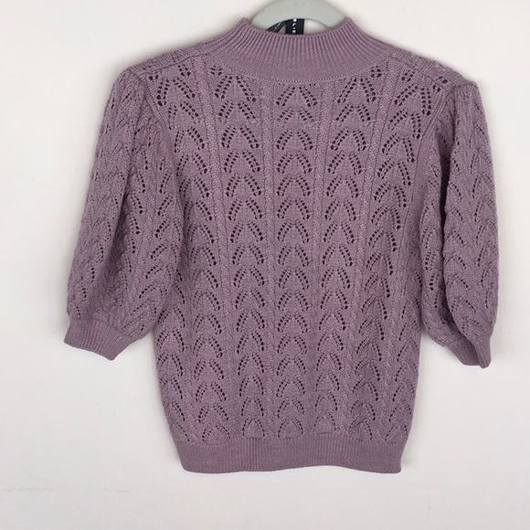 NWT Elie Tahari Lavender Crochet Sweater - Picture 2 of 4